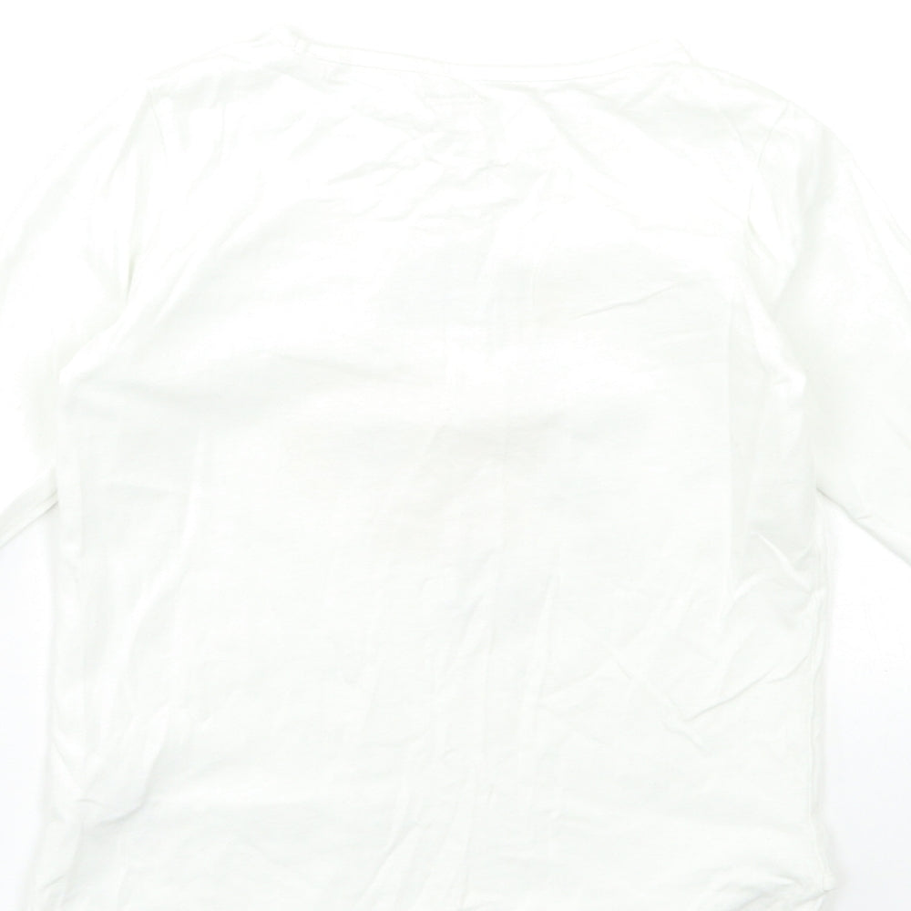Vertbaudet Girls White Basic T-Shirt Size 8 Years