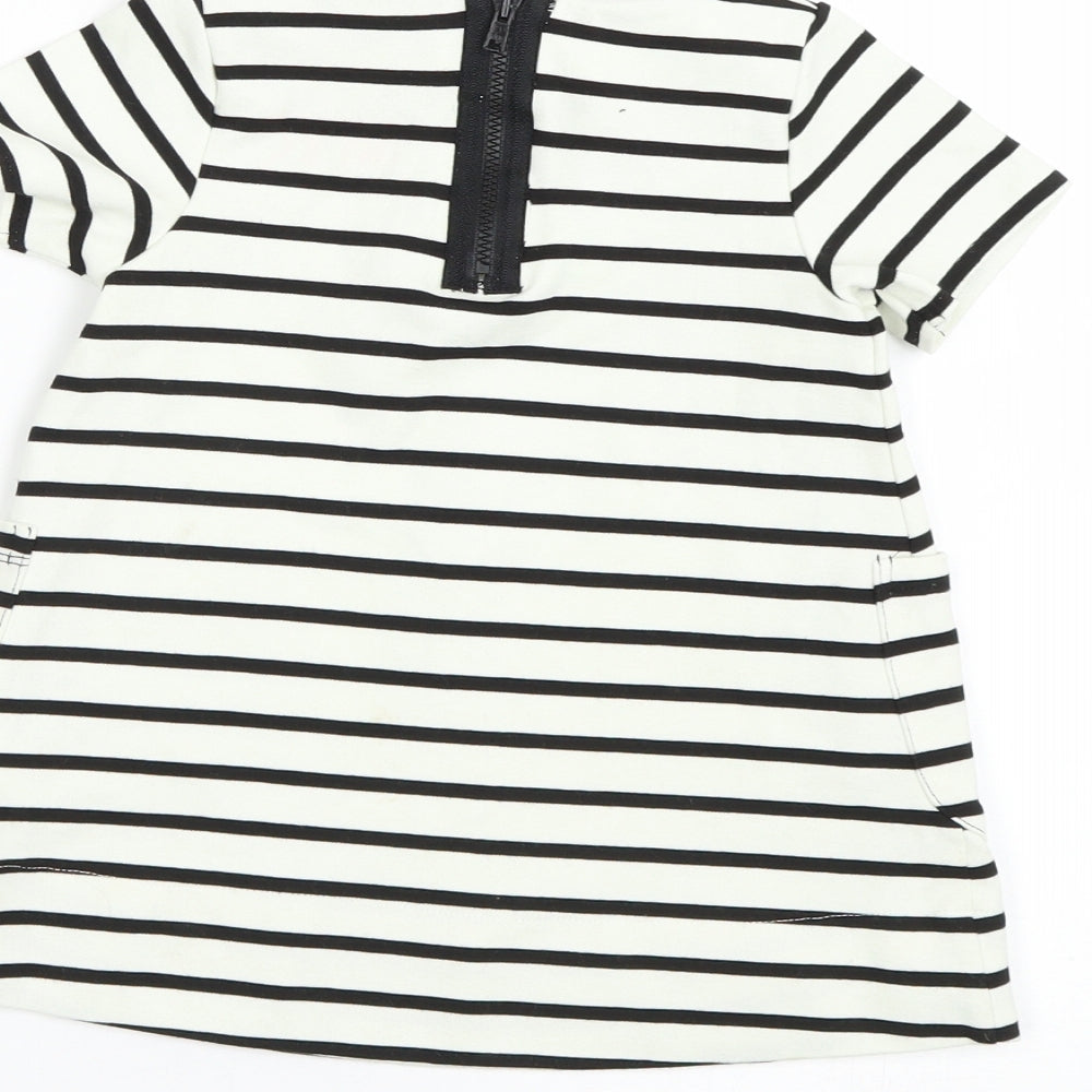 MYK Girls White Striped T-Shirt Dress Size 9-12 Months