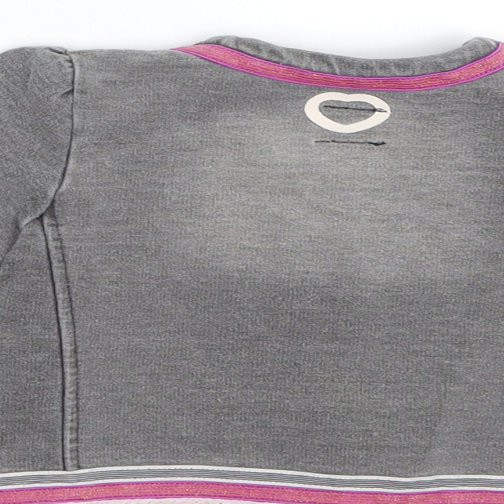 BeeBieLove Girls Grey Cardigan Jumper Size 6-9 Months