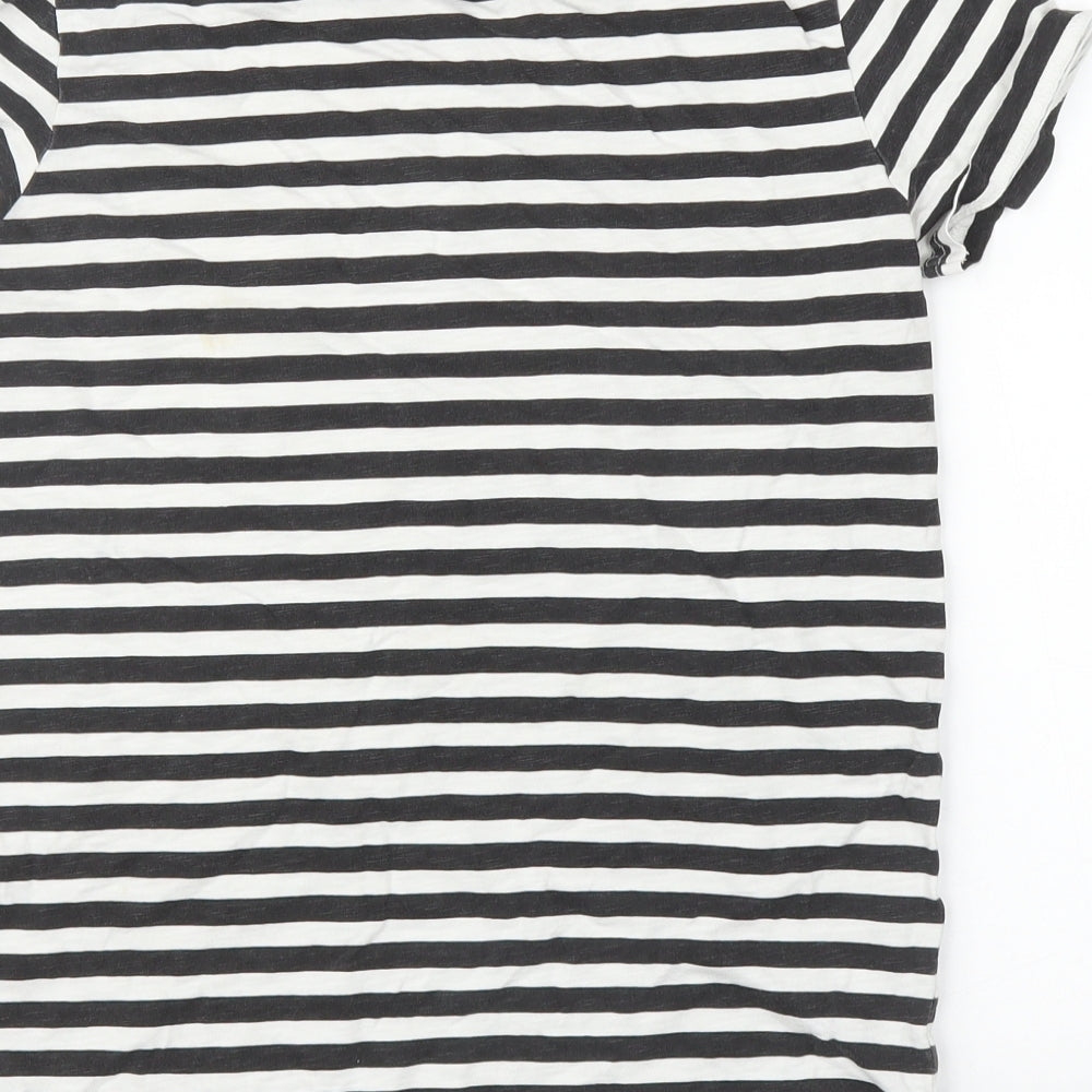 Very Boys Black Striped Basic T-Shirt Size 10 Years