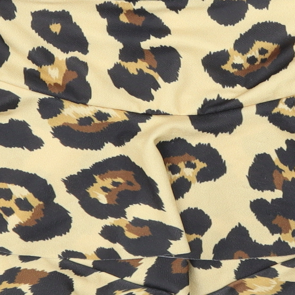 I SAW IT FIRST Womens Beige Animal Print Bermuda Shorts Size S - Leopard print
