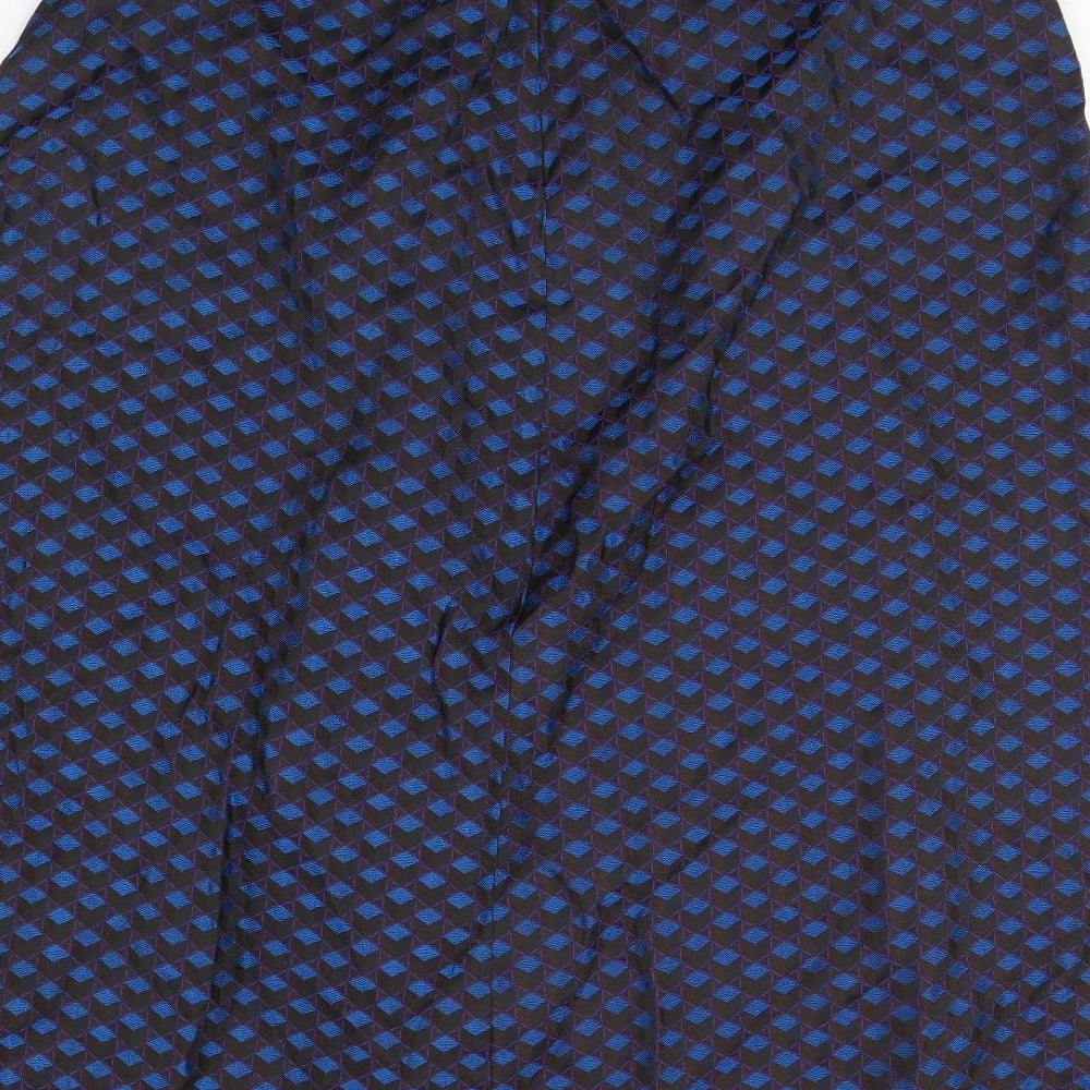 M&S Womens Blue Geometric Flare Skirt Size 16