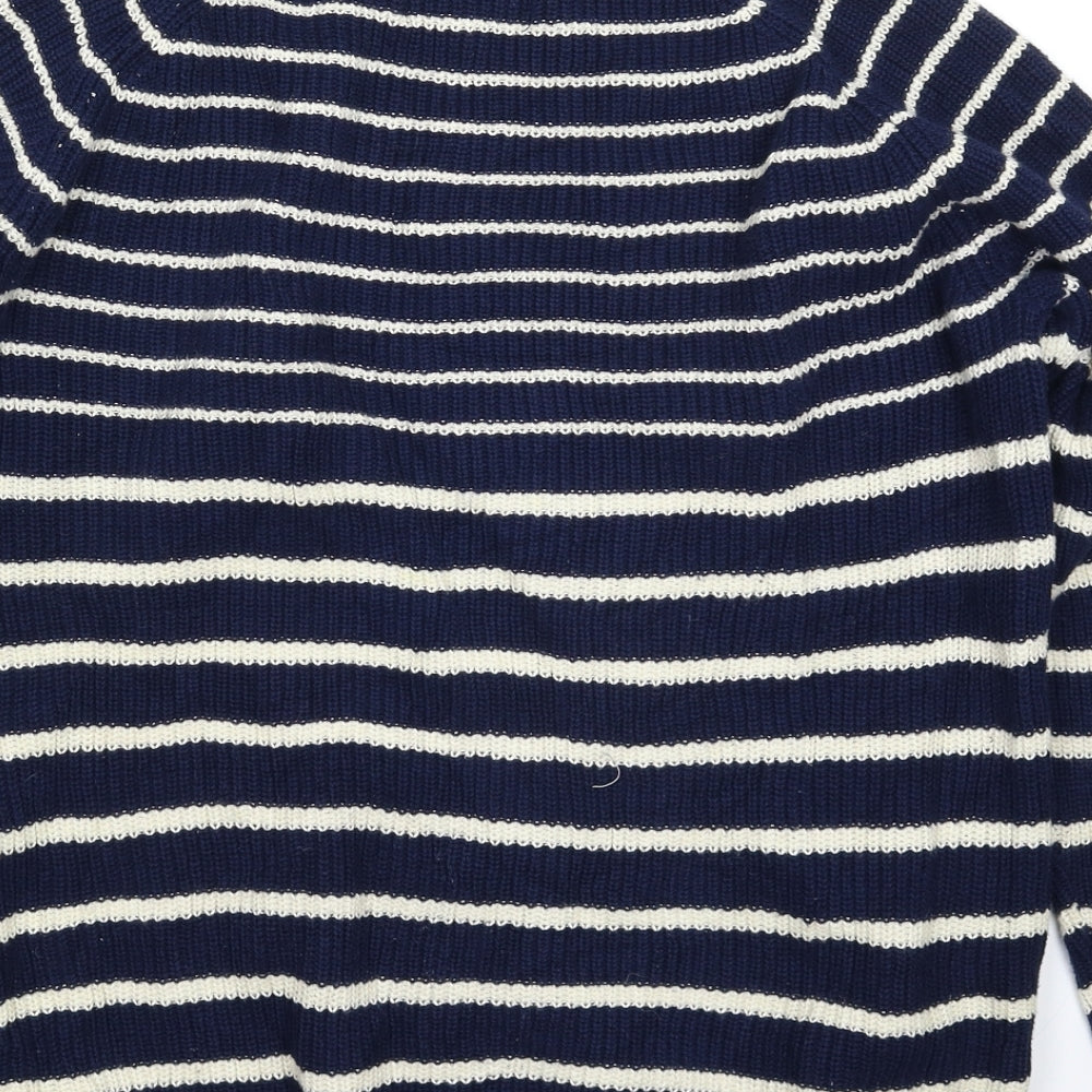 Quba Sails Womens Blue Striped Knit Pullover Jumper Size 12