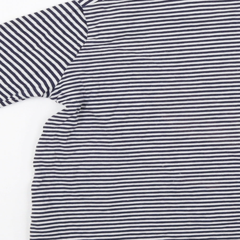 F&F Girls Blue Striped Basic T-Shirt Size 6 Years