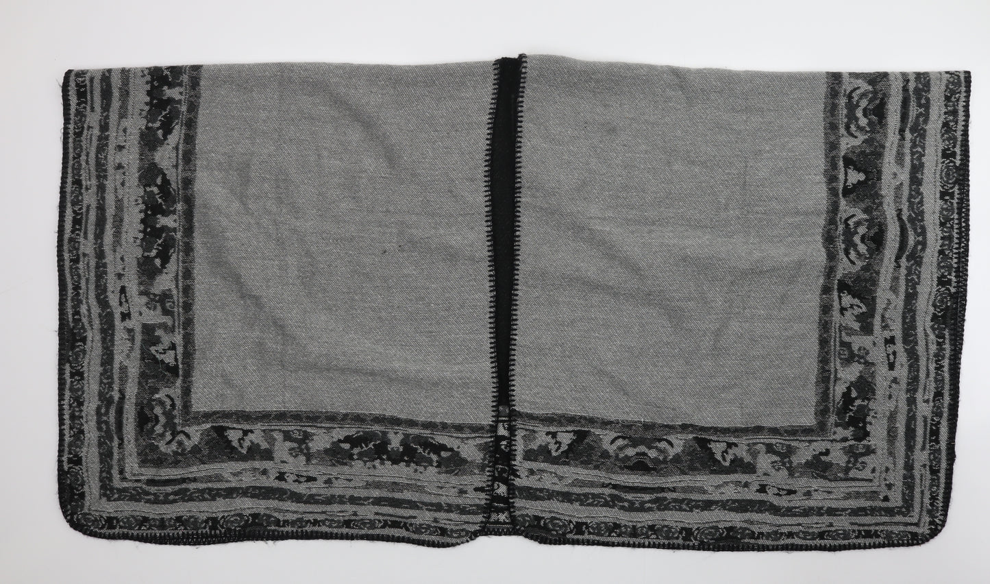 Preworn Grey Fair Isle Shawl/Wrap