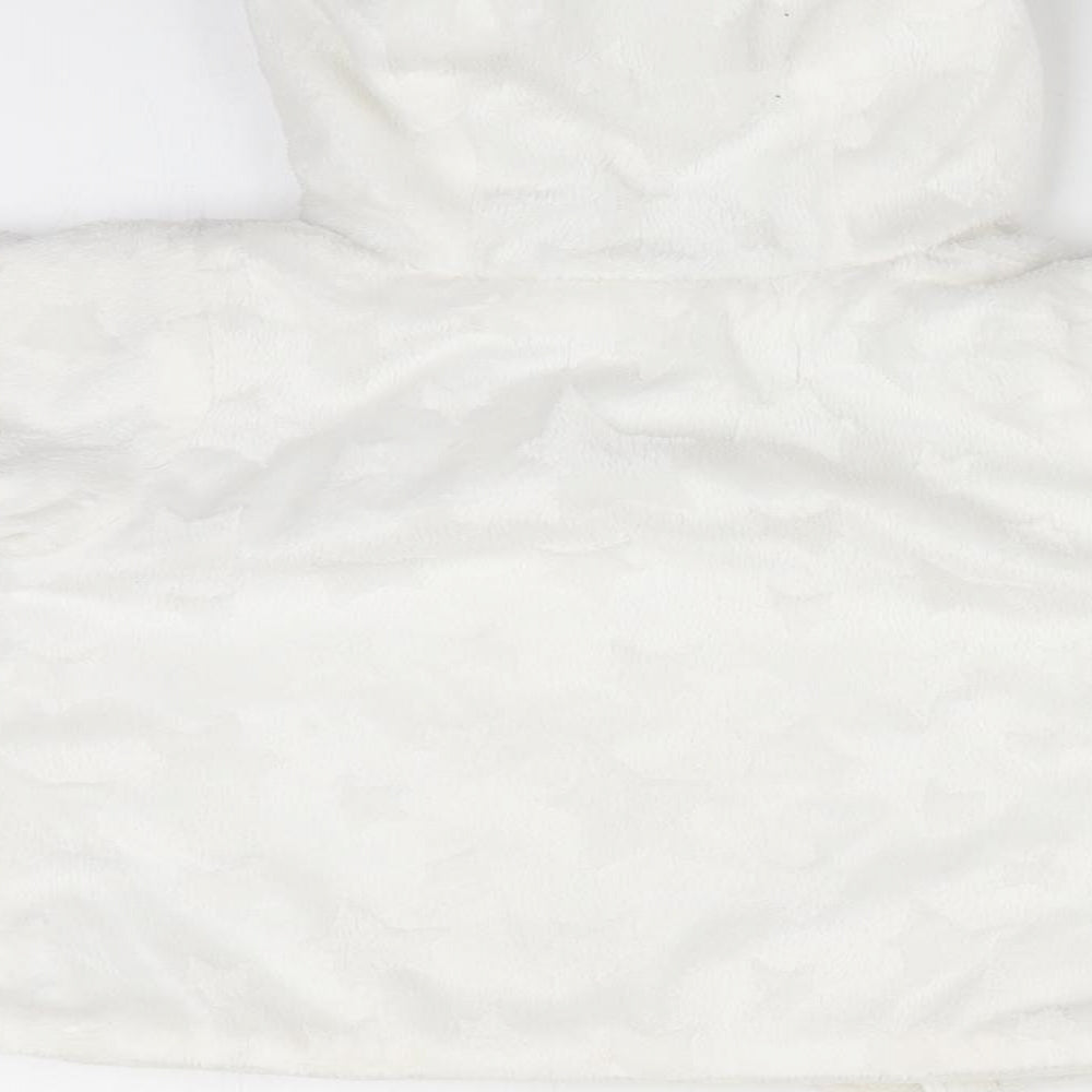 Babaluno Girls White Geometric Overcoat Coat Size 3-6 Months