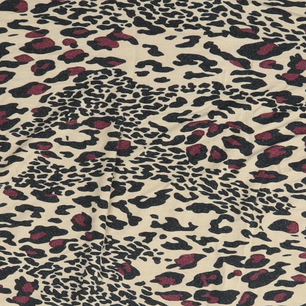 Oasis Womens Multicoloured Animal Print Basic T-Shirt Size L