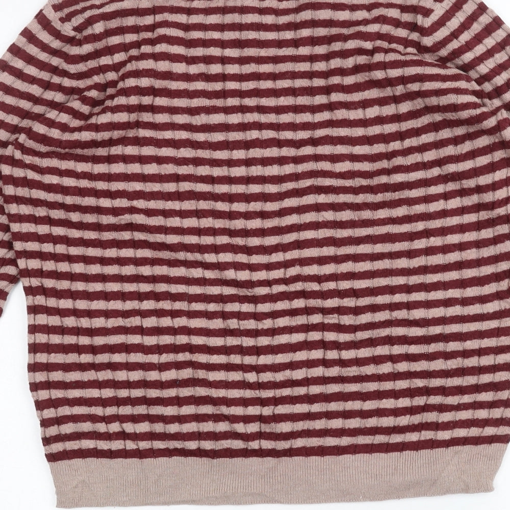 Dickins & Jones Womens Red Striped Basic T-Shirt Size S
