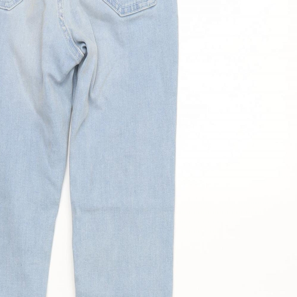 Denim CO Womens Blue Denim Straight Jeans Size 10 L27 in - Elastic Waist