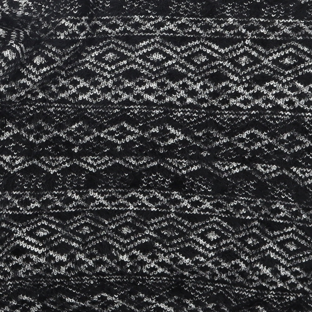 C&A Womens Black Geometric Pullover Jumper Size XS