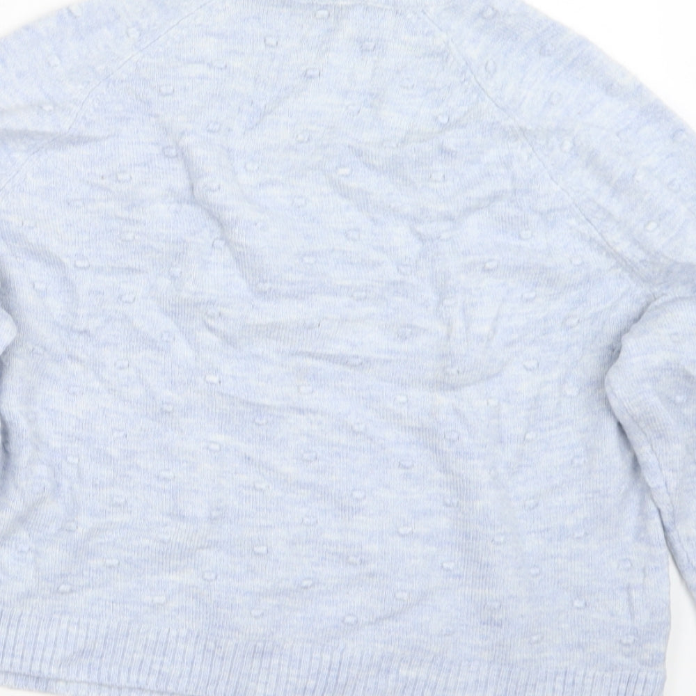 Mango Womens Blue Knit Pullover Jumper Size S