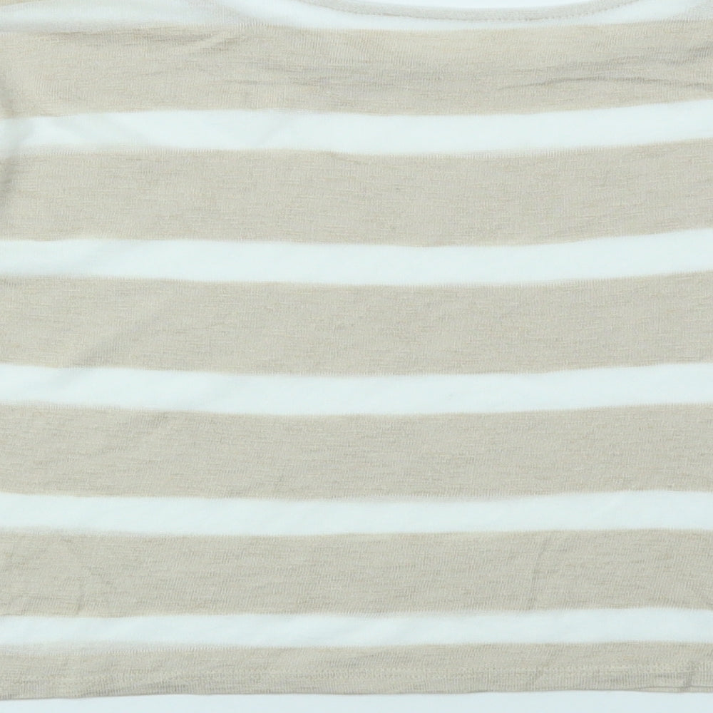 M&S Womens Multicoloured Striped Basic T-Shirt Size 10