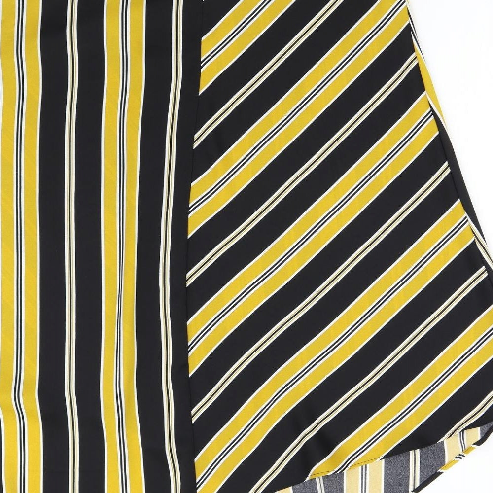 F&F Womens Multicoloured Striped A-Line Skirt Size 12