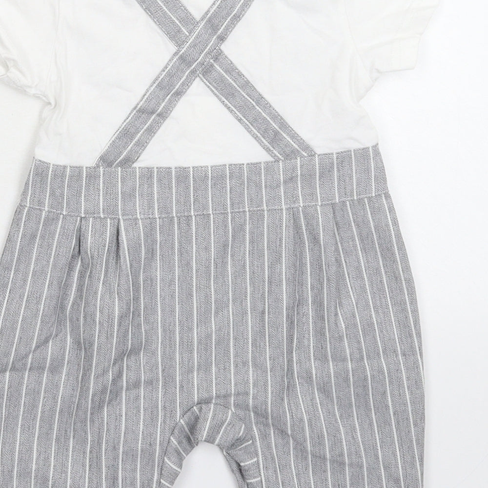 Nyan Cat Baby Grey Striped Babygrow One-Piece Size 18-24 Months