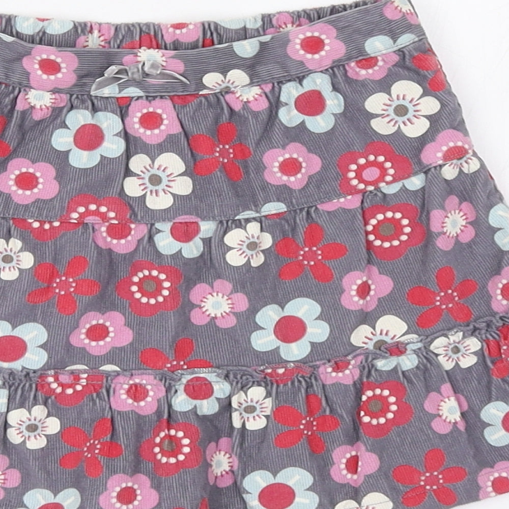 Cherokee Girls Grey Floral Flare Skirt Size 2-3 Years