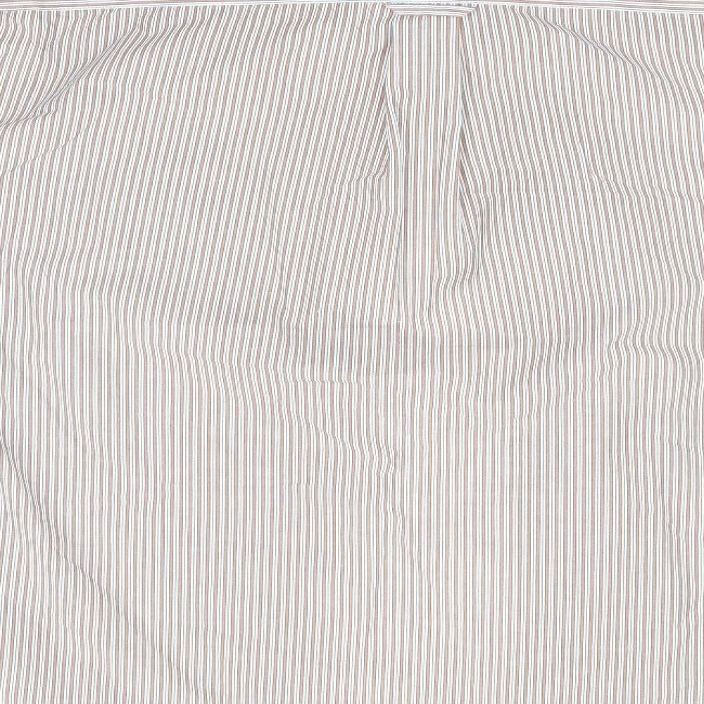 marks and# Mens Brown Striped Button-Up Size M - Tailored Fit