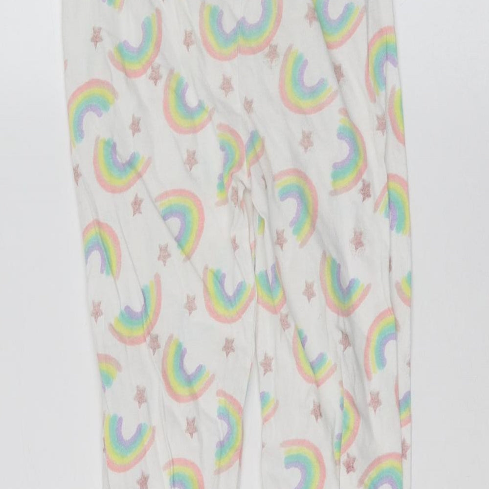 Primark Girls White Sweatpants Trousers Size 7-8 Years
