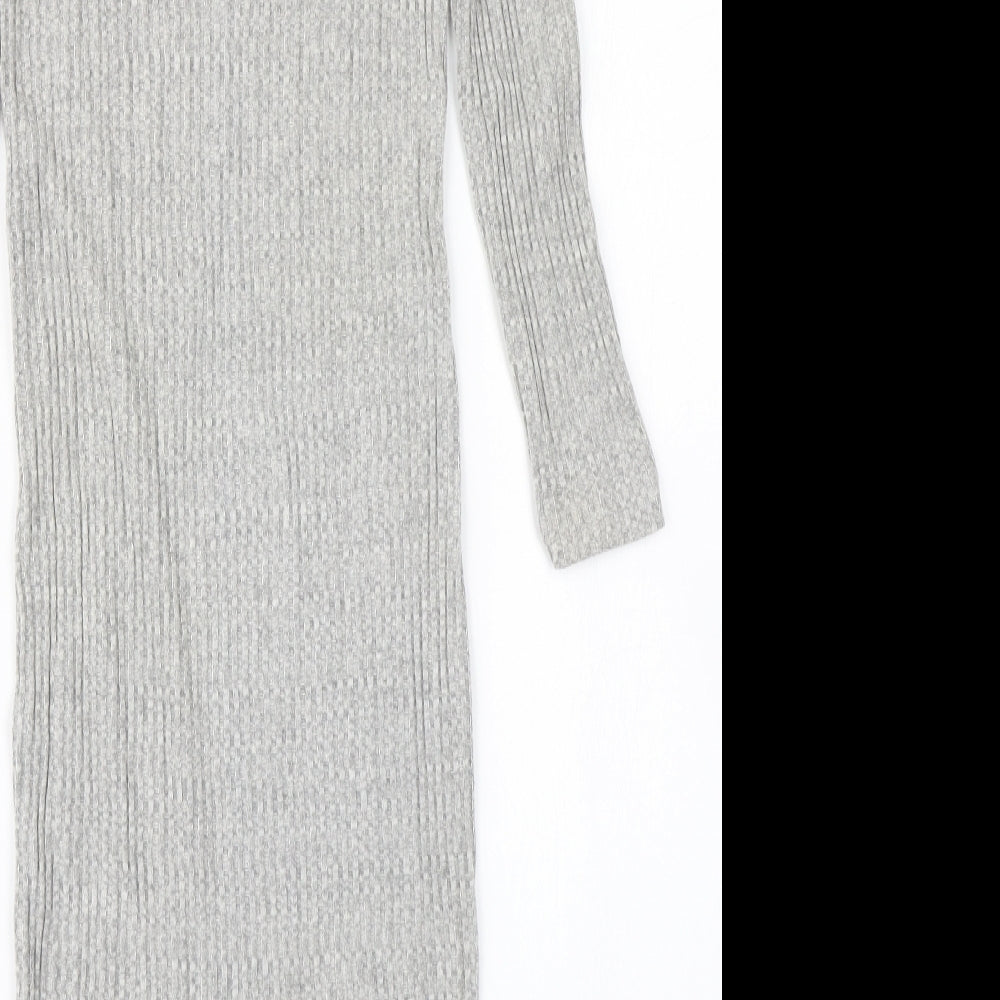 Primark Womens Grey Knit Bodycon Size 12