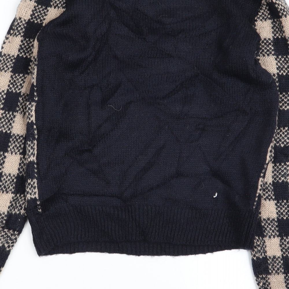 New Look Womens Multicoloured Check Pullover Jumper Size 6