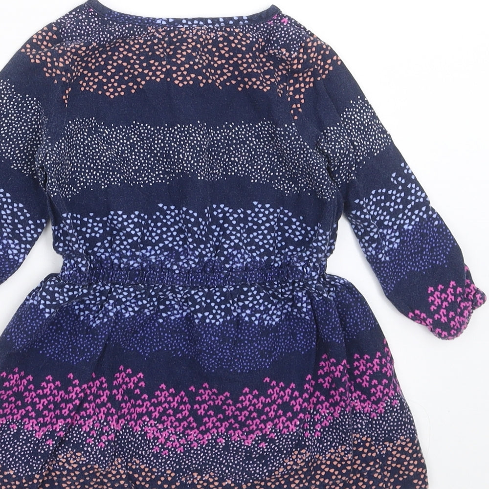 Gap Girls Blue Geometric Shirt Dress Size 12-18 Months