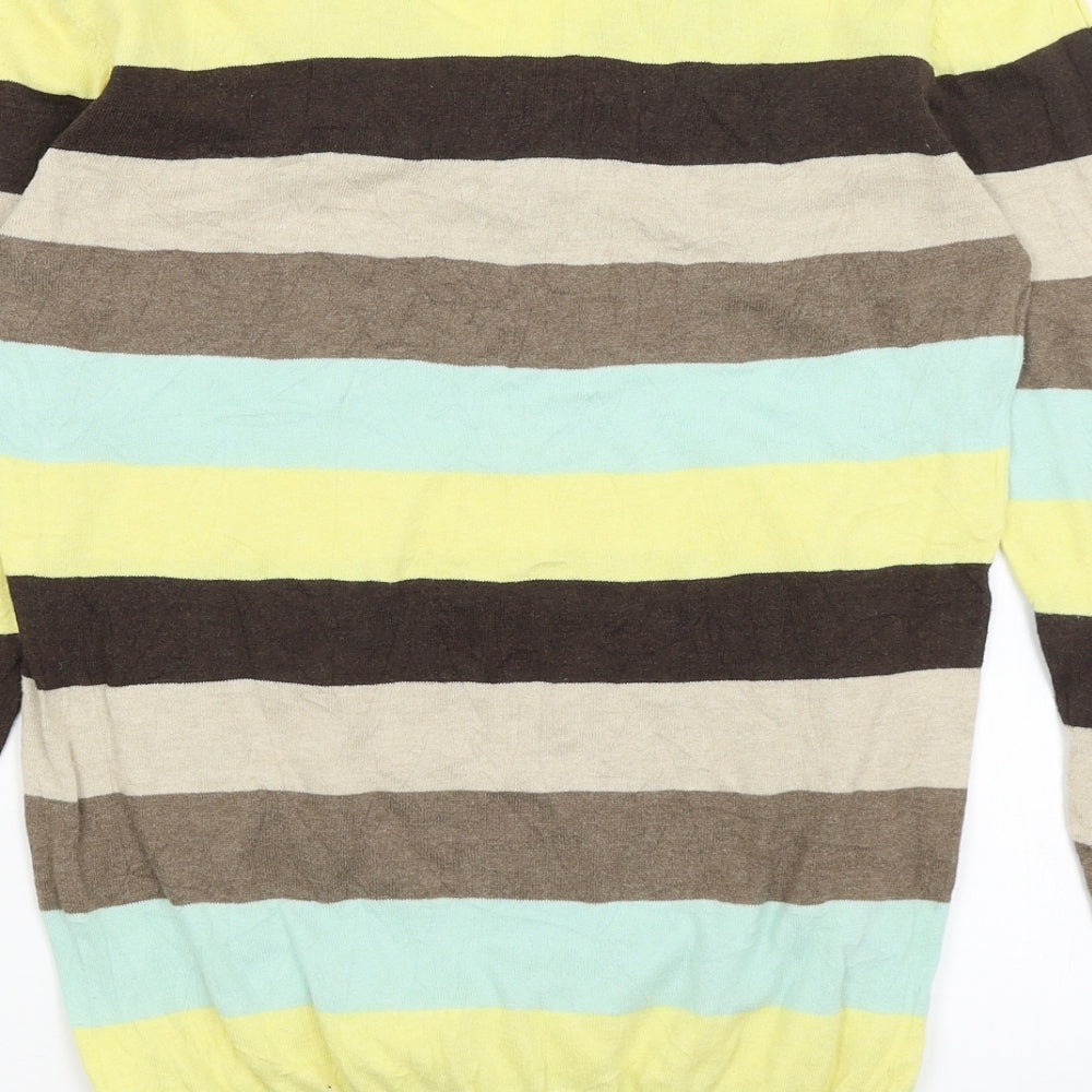 NEXT Womens Brown Striped Pullover Jumper Size 8