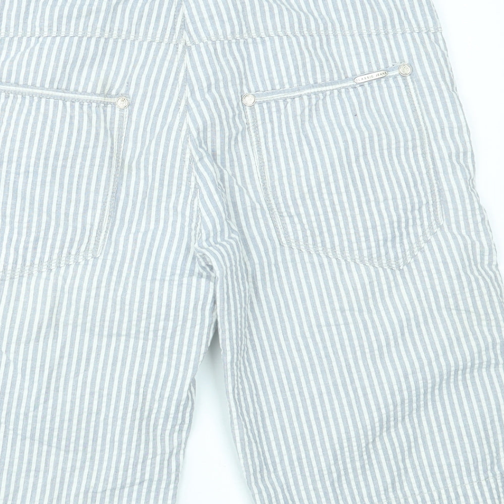 lucky bird Mens Blue Striped Chino Shorts Size 38