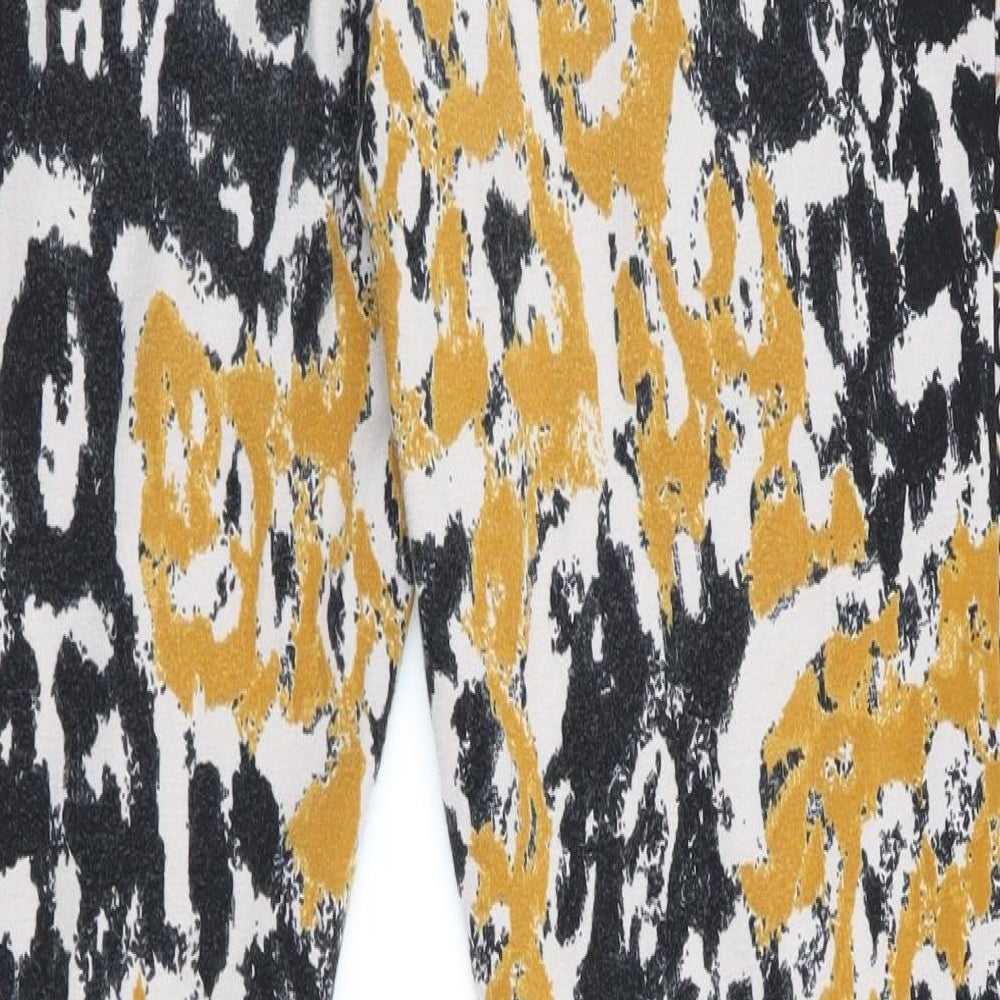 Logo Womens Gold Animal Print Jegging Leggings Size 2XS L27 in