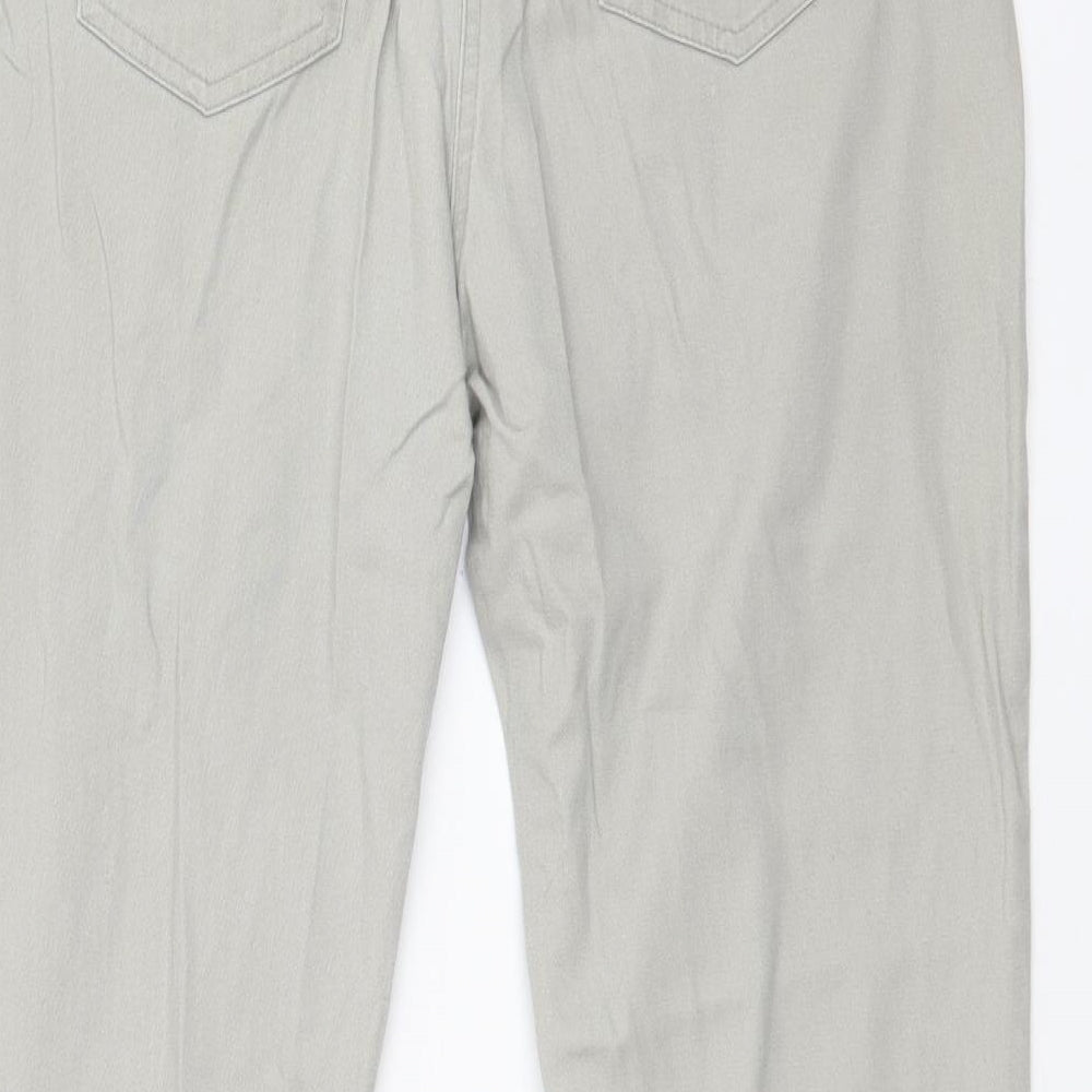 Preworn Womens Grey Wide-Leg Jeans Size 12 L25 in