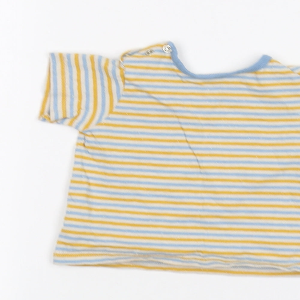 Marks and Spencer Baby White Striped Basic T-Shirt Size 3-6 Months