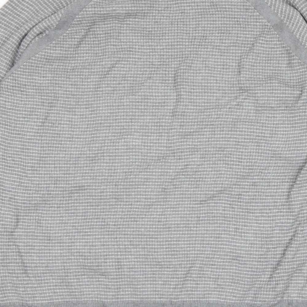 M&S Mens Grey Striped Pullover Sweatshirt Size L