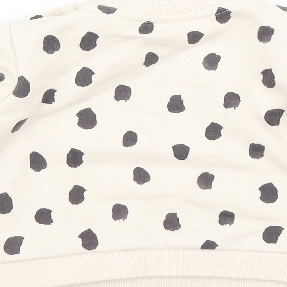 M&S Girls Beige Animal Print Basic T-Shirt Size 0-3 Months