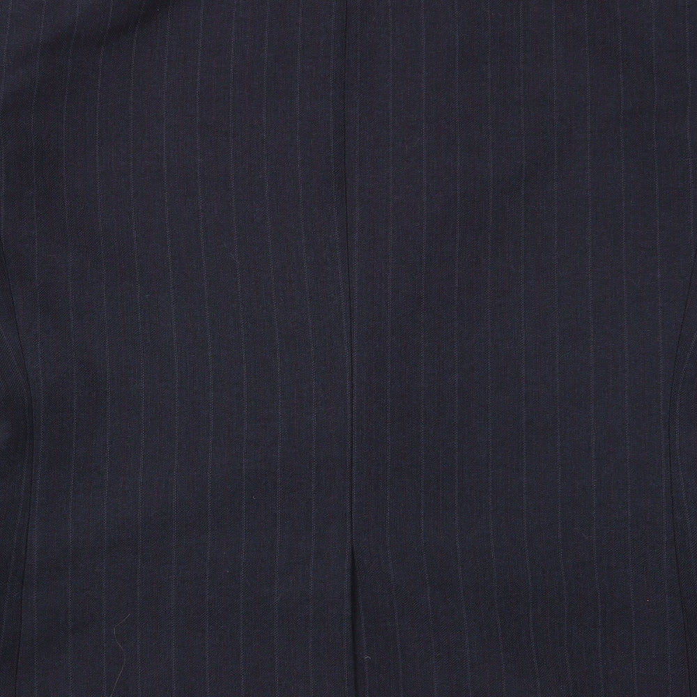 greenwoods Mens Blue Striped Jacket Blazer Size 38