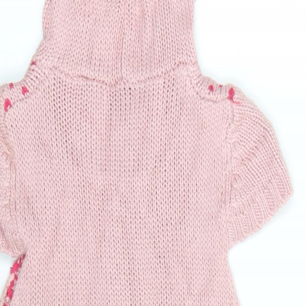 Delicious Girls Pink Fair Isle Pullover Hoodie Size 11-12 Years