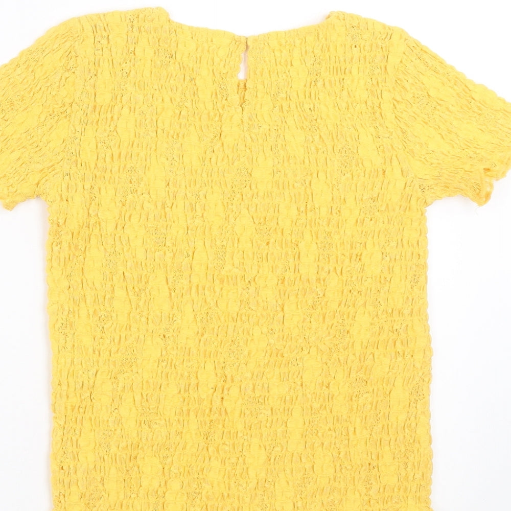 Zara Girls Yellow Basic T-Shirt Size 10 Years