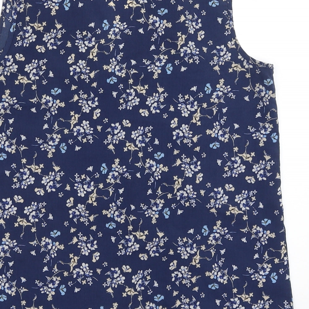 Atmosphere Womens Blue Floral Basic Blouse Size 10