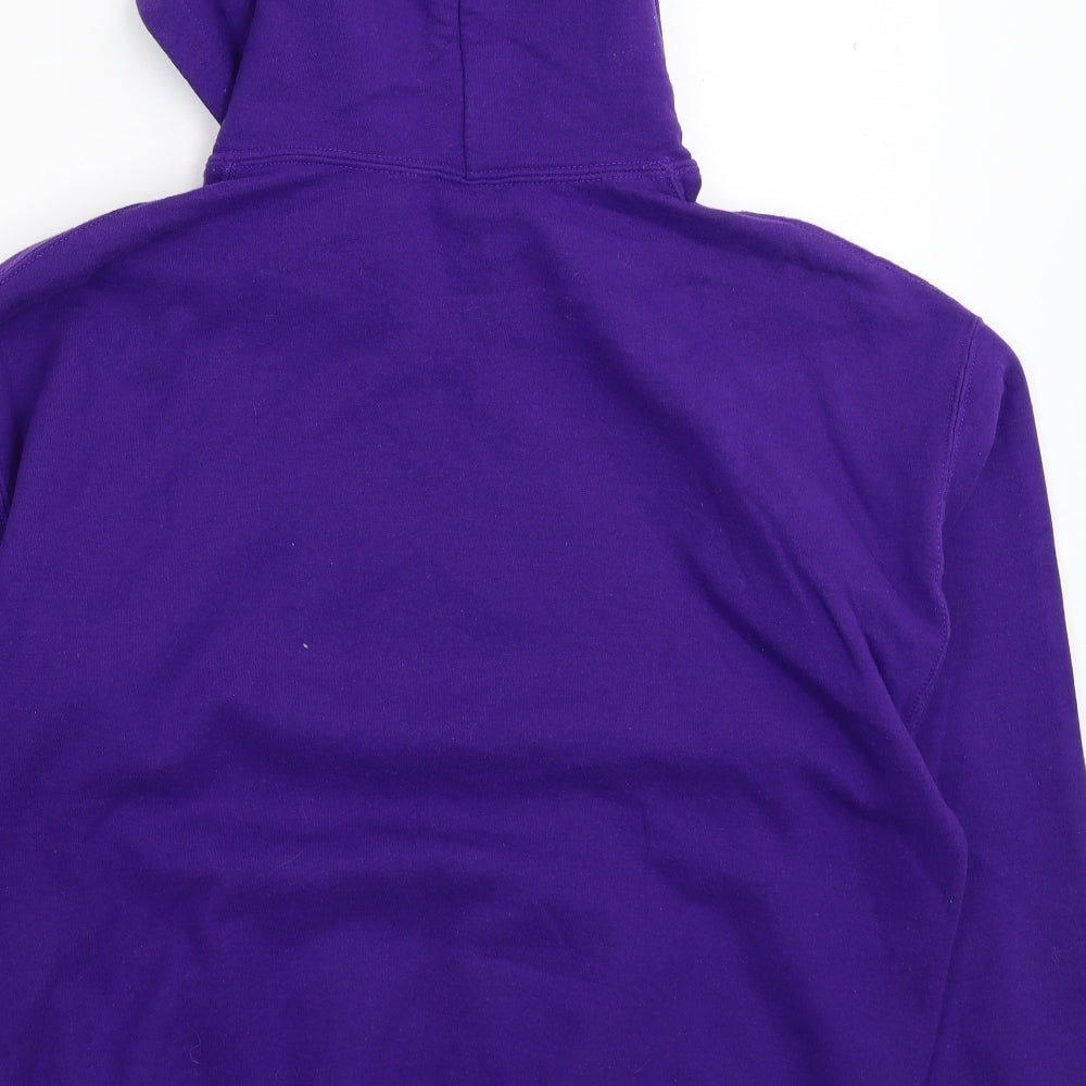 Gildan Mens Purple Pullover Hoodie Size L