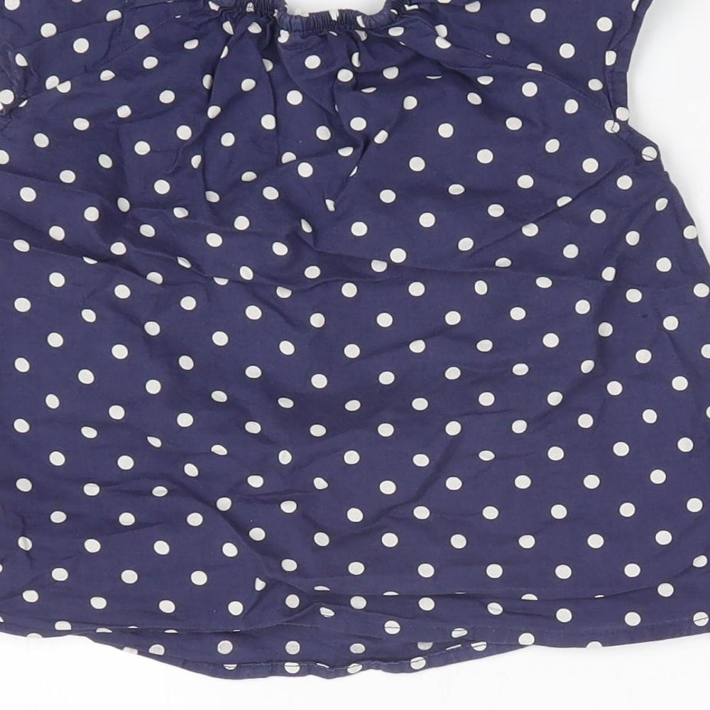 H&M Girls Blue Polka Dot Basic T-Shirt Size 12-18 Months