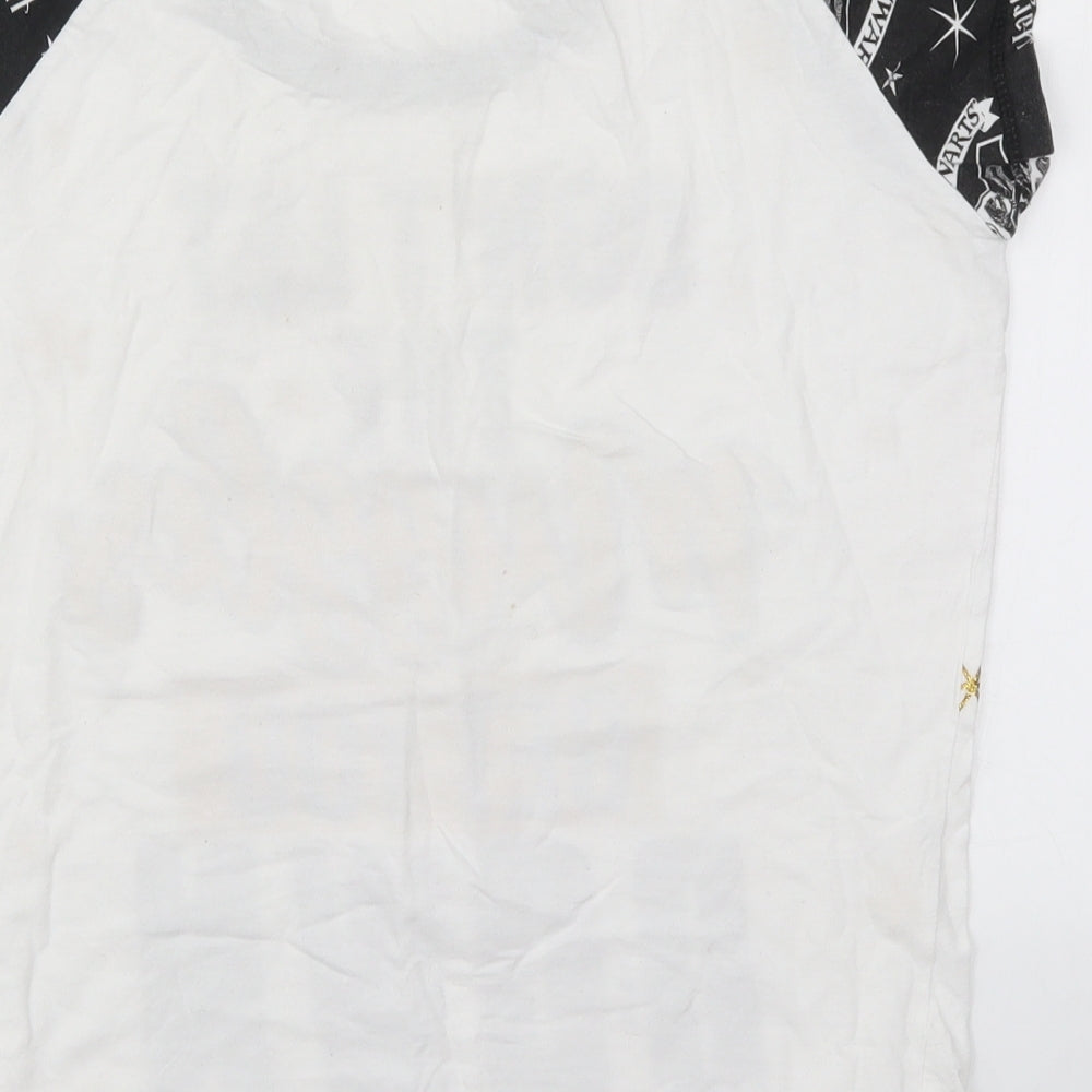 Preworn Womens White Solid Top Pyjama Top Size 12 - Don't Let the Muggles get You Down
