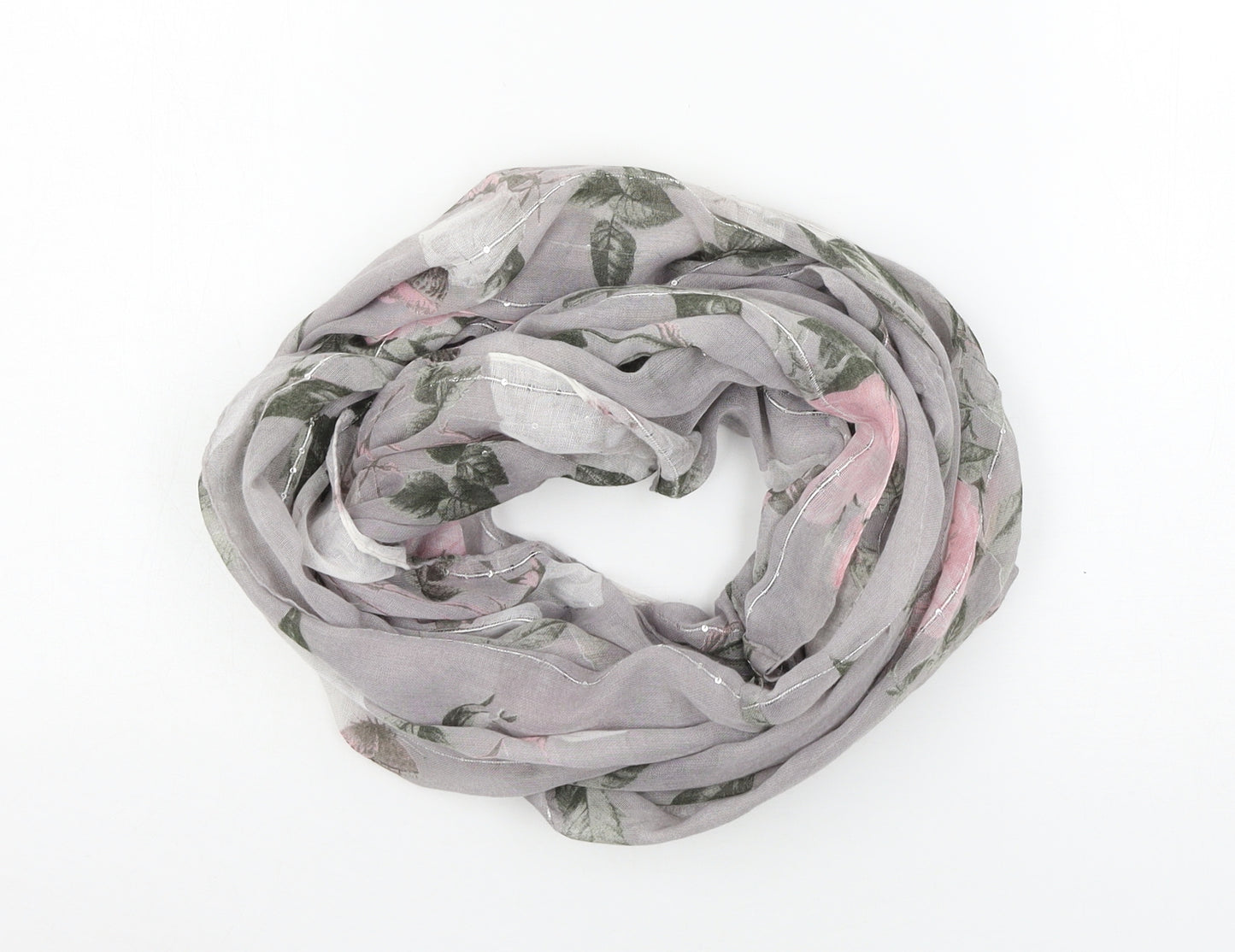Preworn Womens Grey Floral Scarf