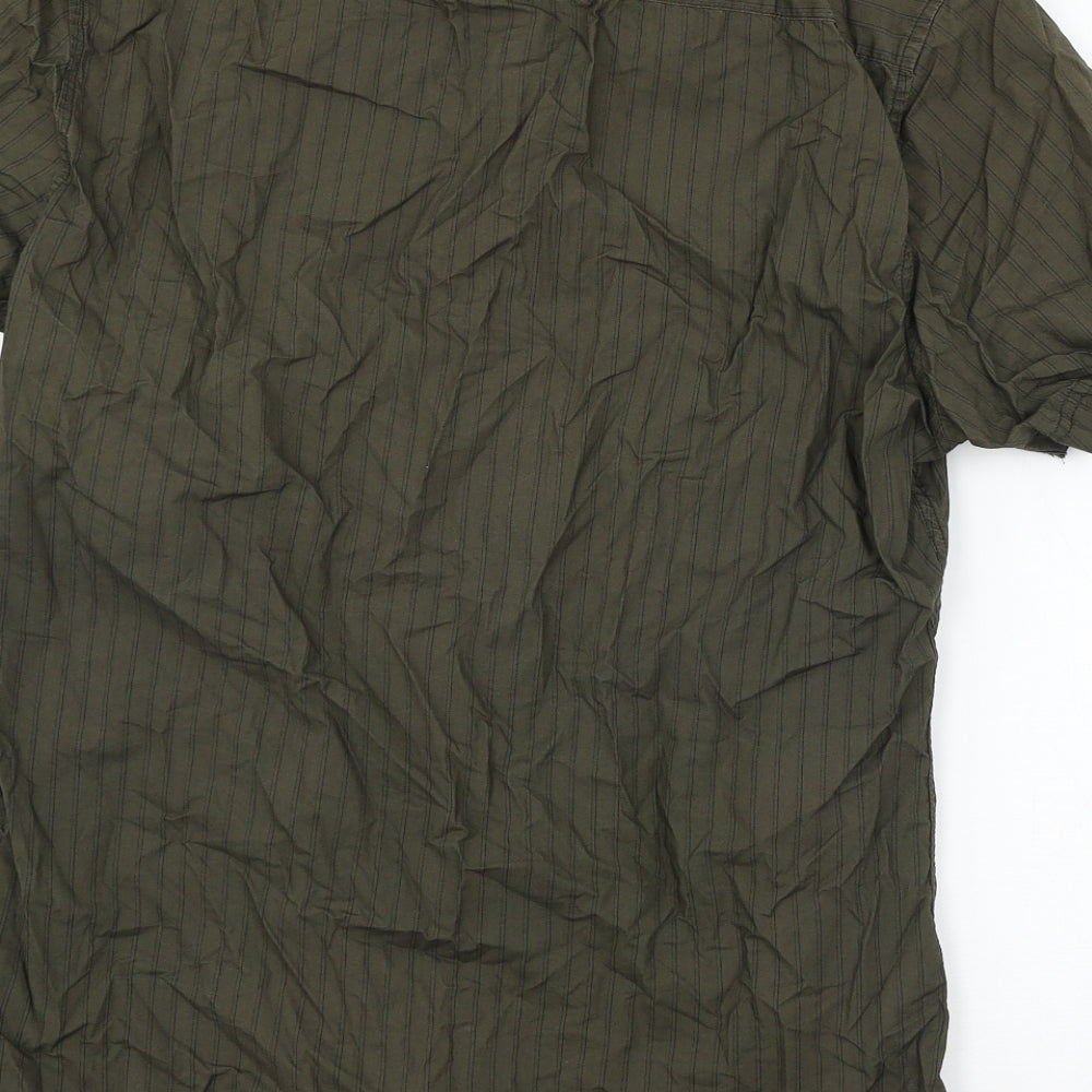 Esprit Mens Green Striped Button-Up Size L