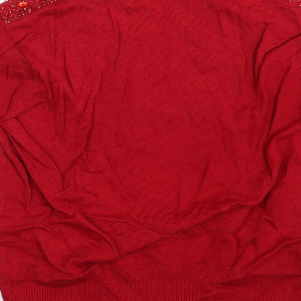 Casamia Womens Red Pullover Jumper Size L