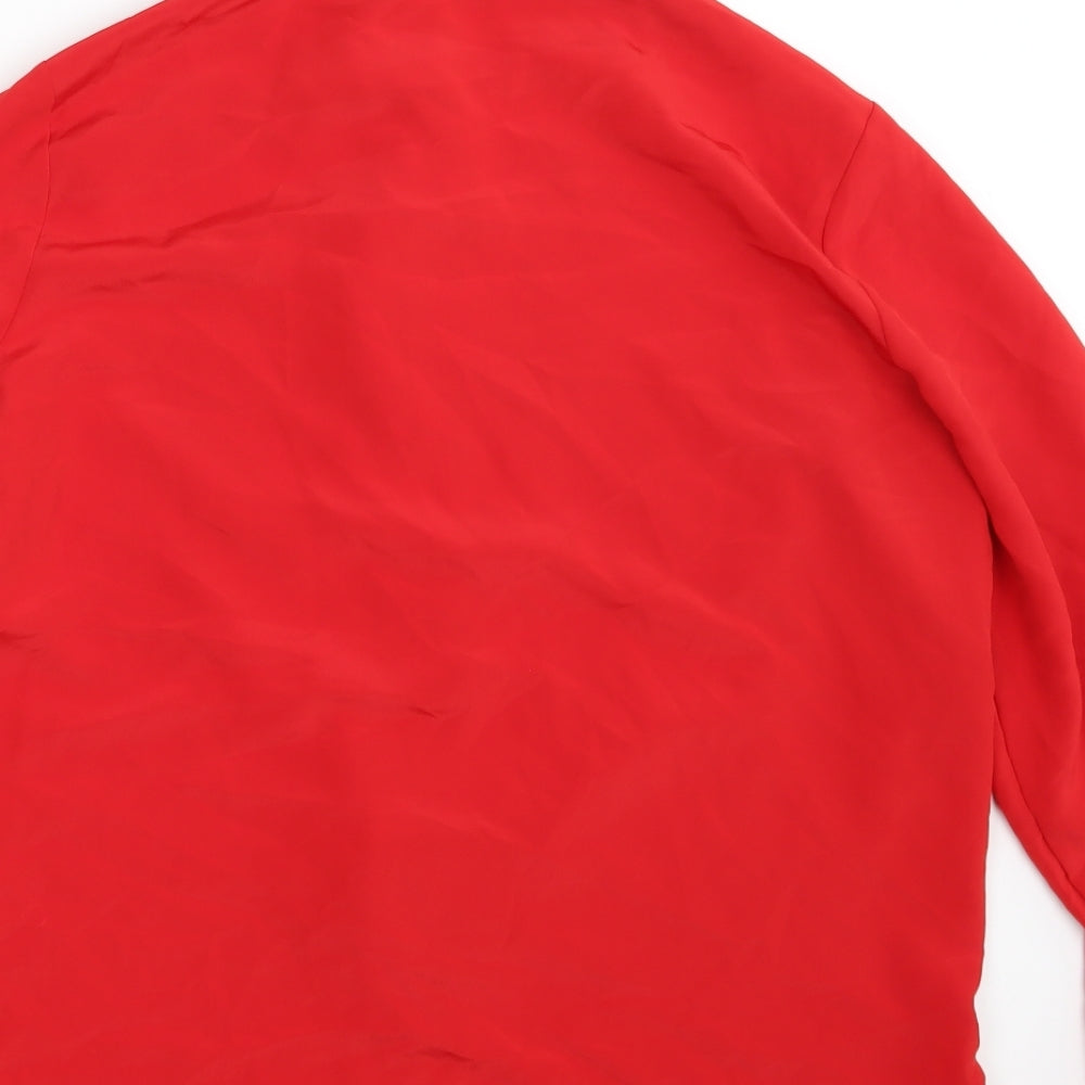 M&S Womens Red Basic Button-Up Size 14