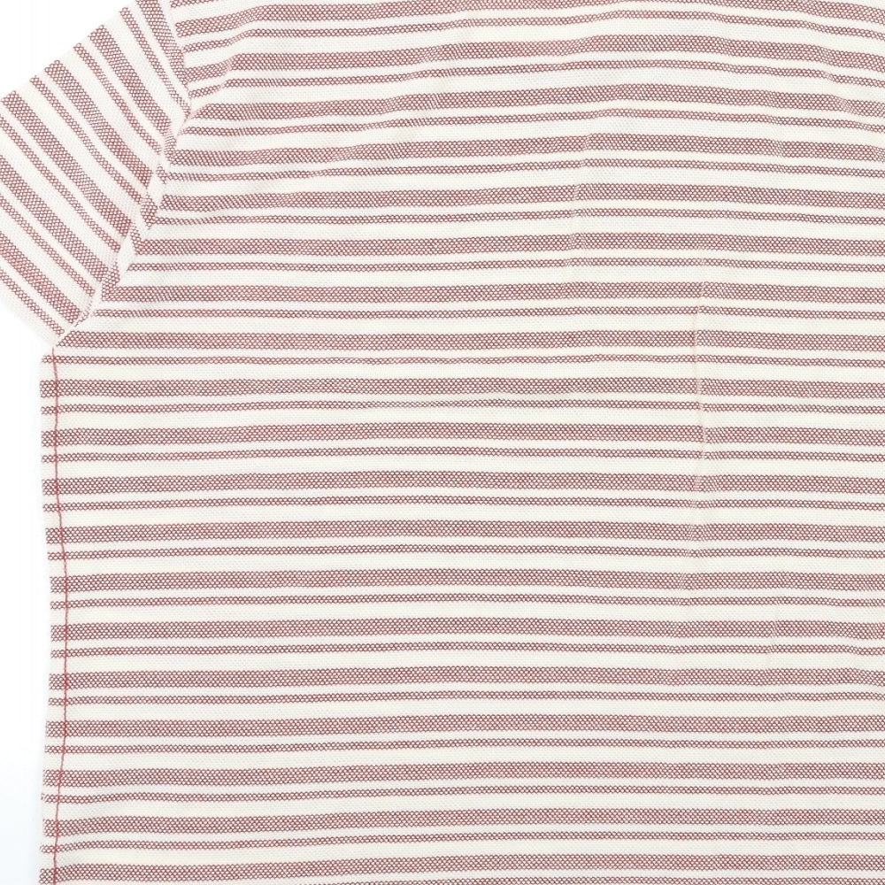 ACW85 Mens Red Striped T-Shirt Size L