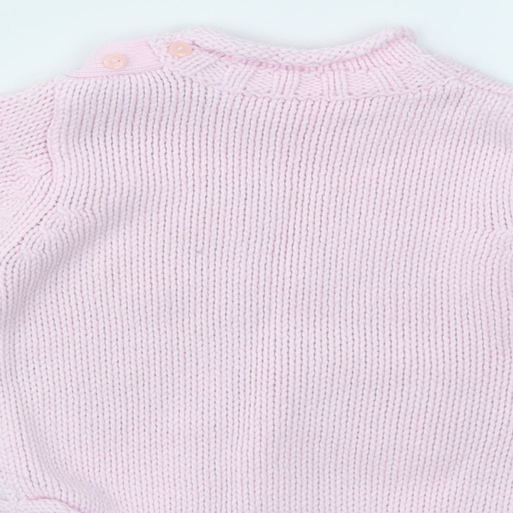 Matalan Girls Pink Pullover Jumper Size 3-6 Months