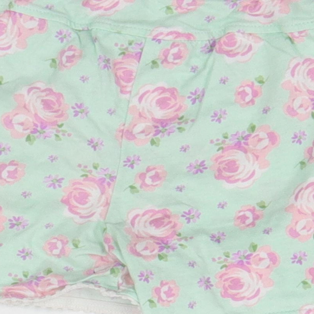 George Girls Green Floral Top Sleep Shorts Size 2 Years