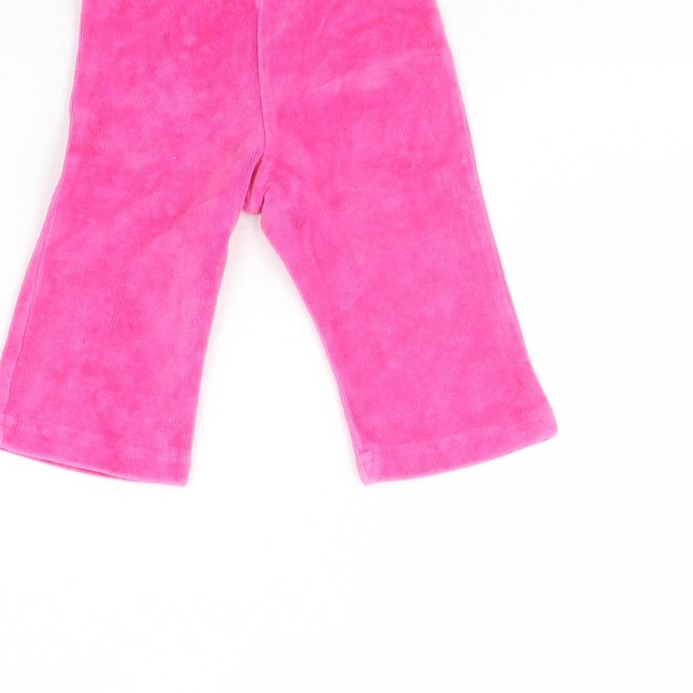 Baby Mac Girls Pink Corduroy Track Pants Trousers Size 3-6 Months
