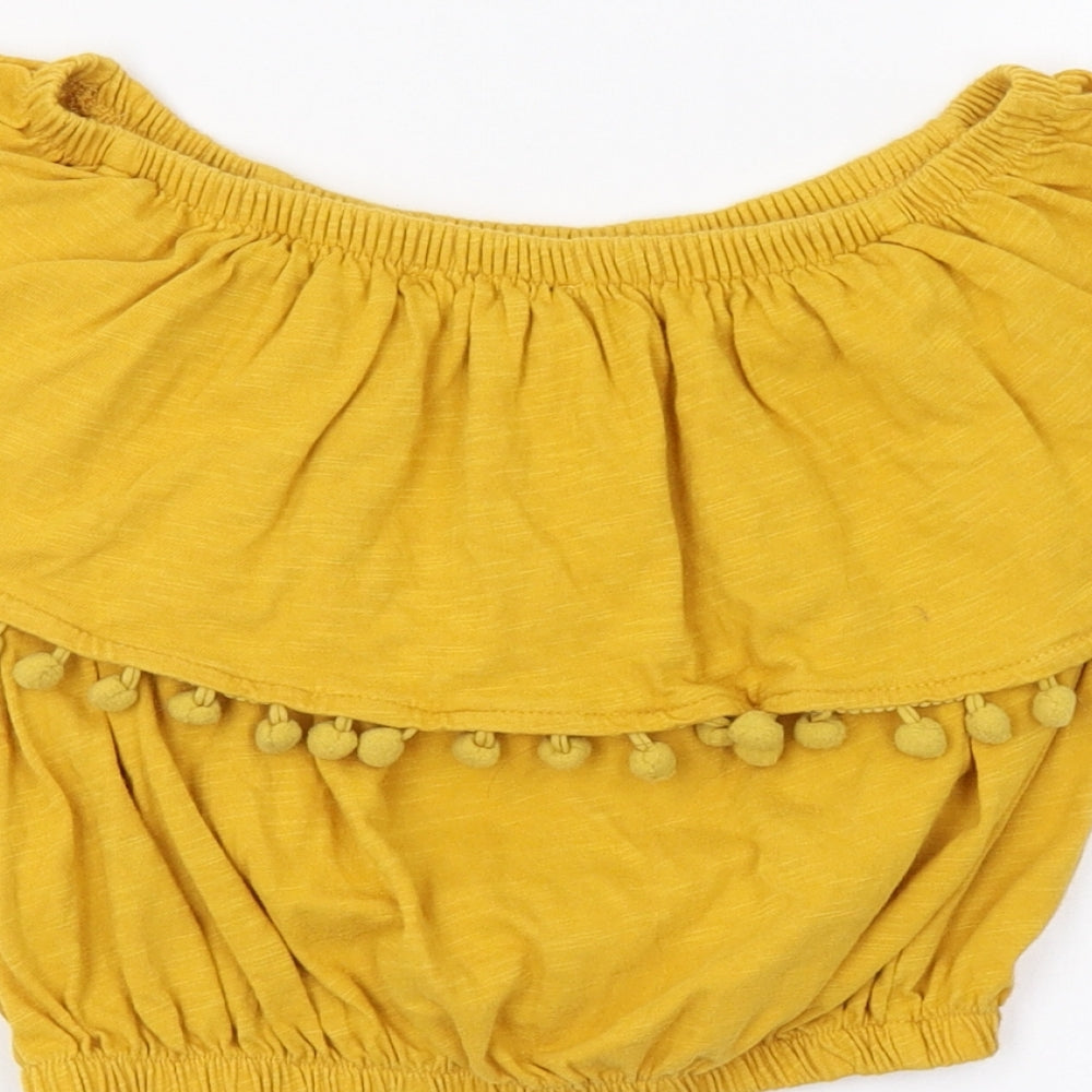 Primark Womens Yellow Cropped Blouse Size 6