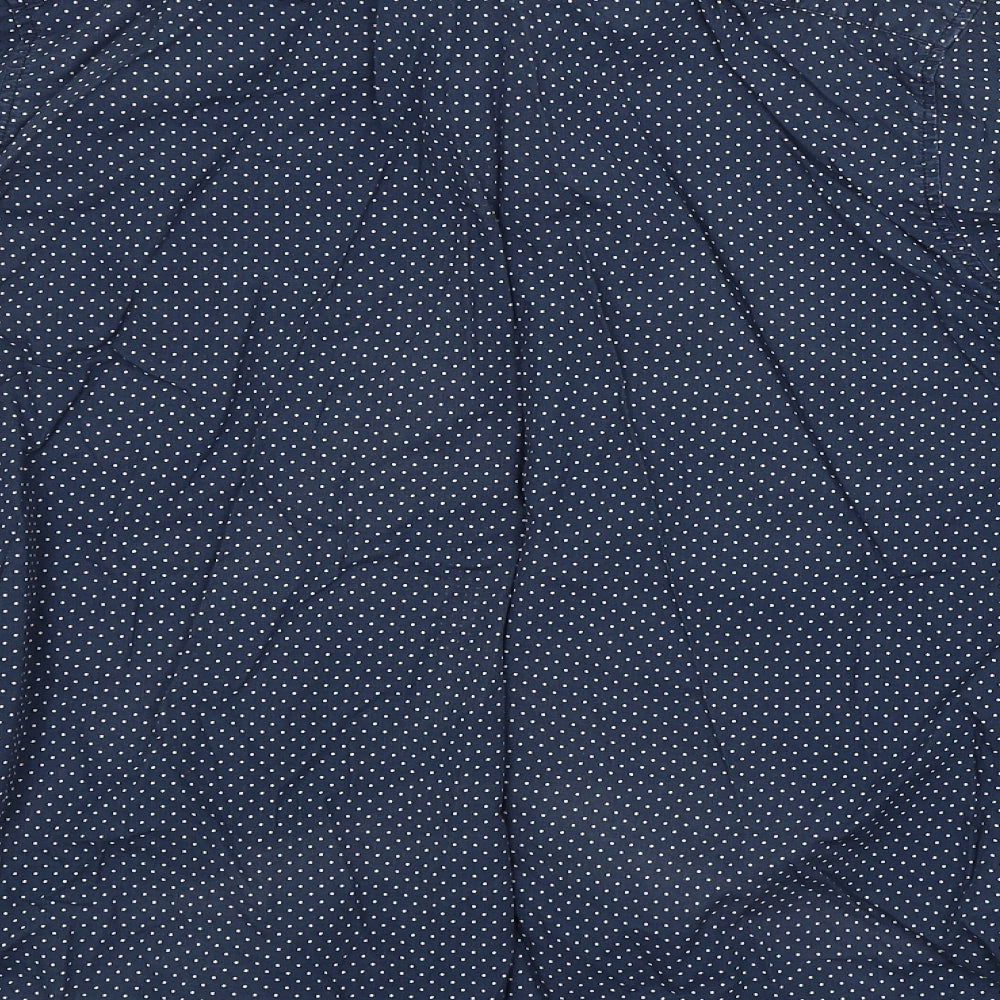 F&F Mens Blue Polka Dot Button-Up Size M