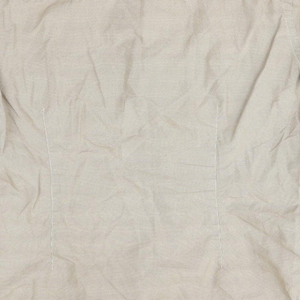 MNG Mens Beige Check Button-Up Size M