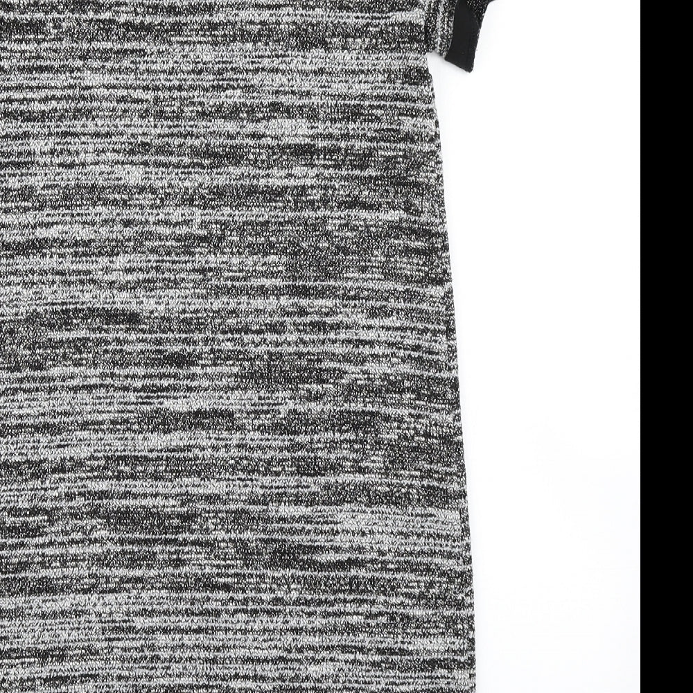New Look Womens Grey Striped T-Shirt Dress Size 8